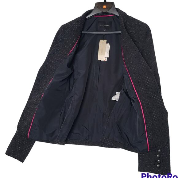 Banana Republic Casual Blazer Black Dot Lined Jacket MSRP $119 Women's 6 - Picture 3 of 8